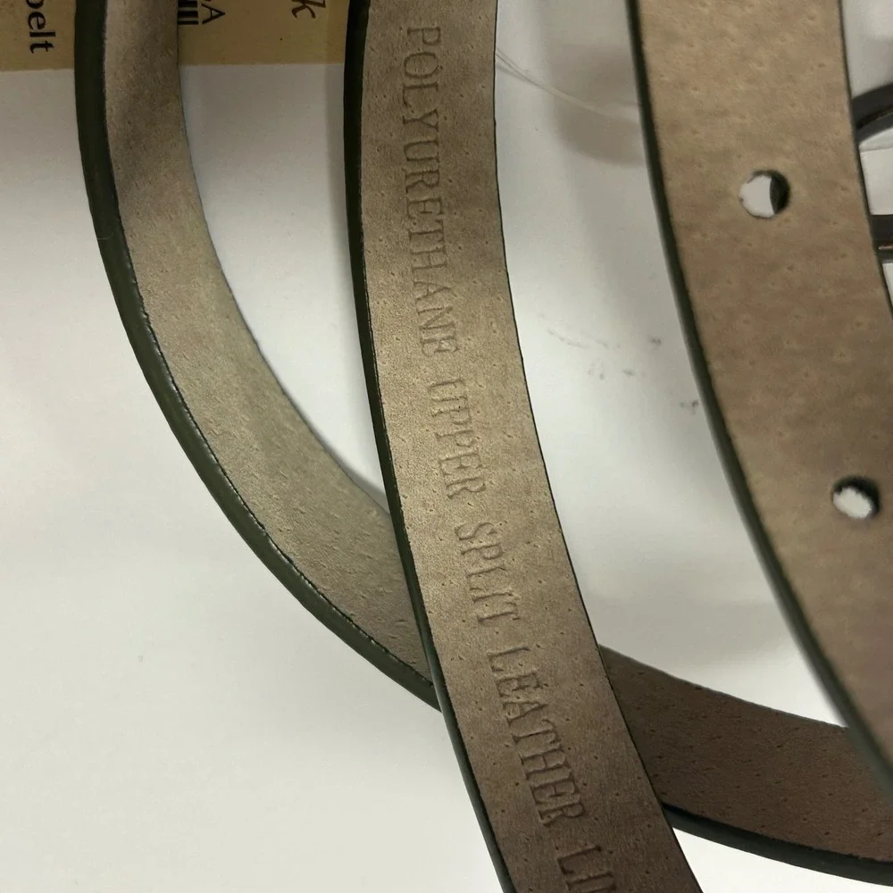 Coldwater Creek Green Embossed Snakeskin Skinny Belt XL Misses 18 New